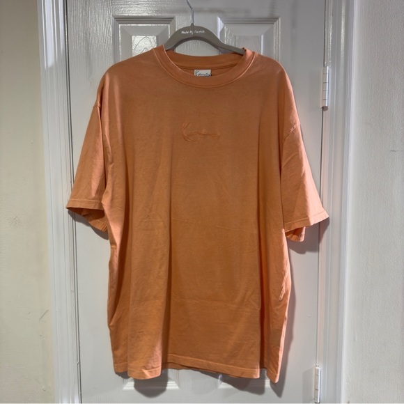 Karl Kani Logo Tee XL Orange Peach Short Sleeve Cotton - Picture 1 of 6